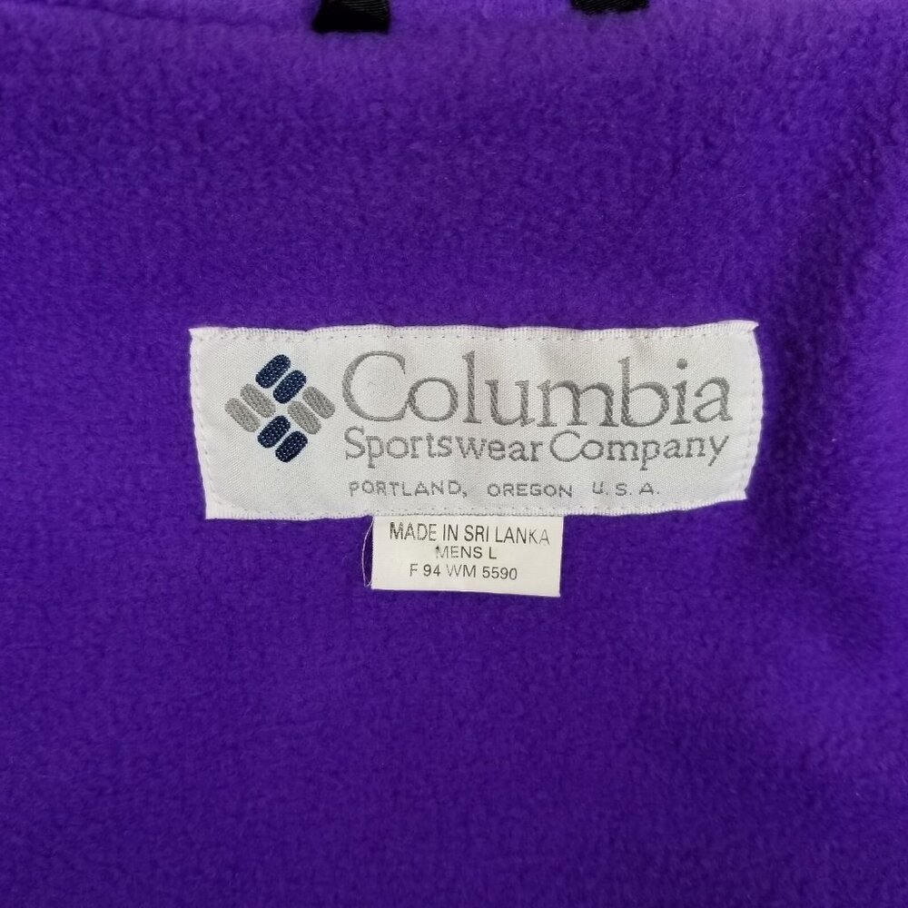 ✅Mens L VTG Columbia Jacket Teal Fleece Lined Retro Y2K Winter Ski Coat *STAIN - Picture 6 of 15